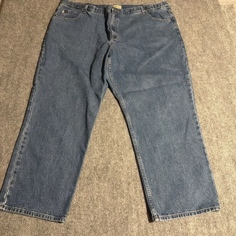 Vintage L.L. Bean Denim Jeans Mens Size 46x29 Blue Straight Cotton Made Mexico